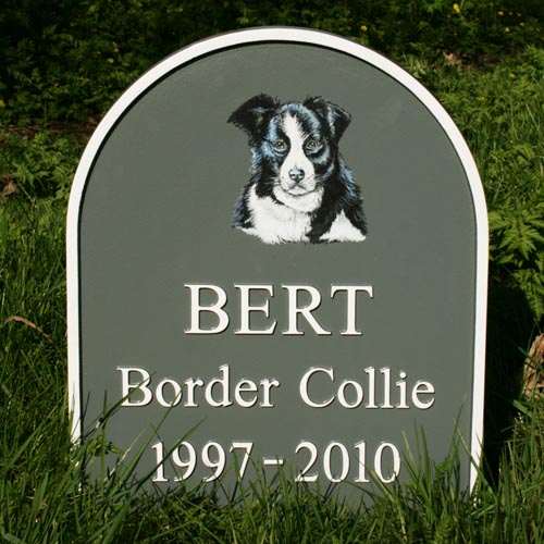 Domed Top Pet Memorial Portrait With Picture & Optional Stake For Fixing