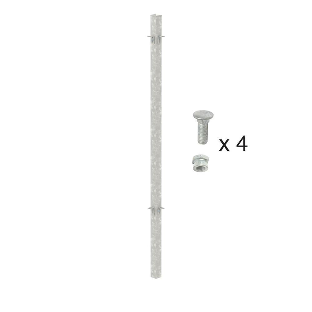 1800mm High Concrete In Corner Post -Includes Cleats & Fittings - Galvanised