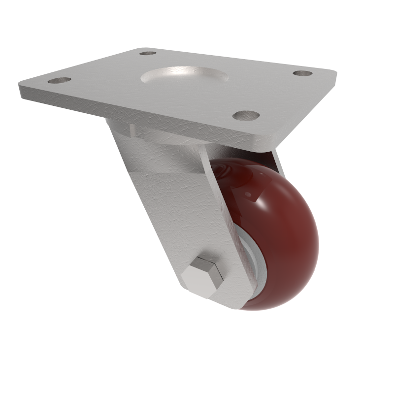 Ergonomic Polyurethane Plate Swivel Castor 100mm 350kg Load