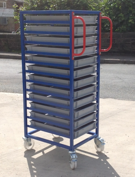 Bespoke Euro Container Plastic Box Trolleys For UK Warehouses