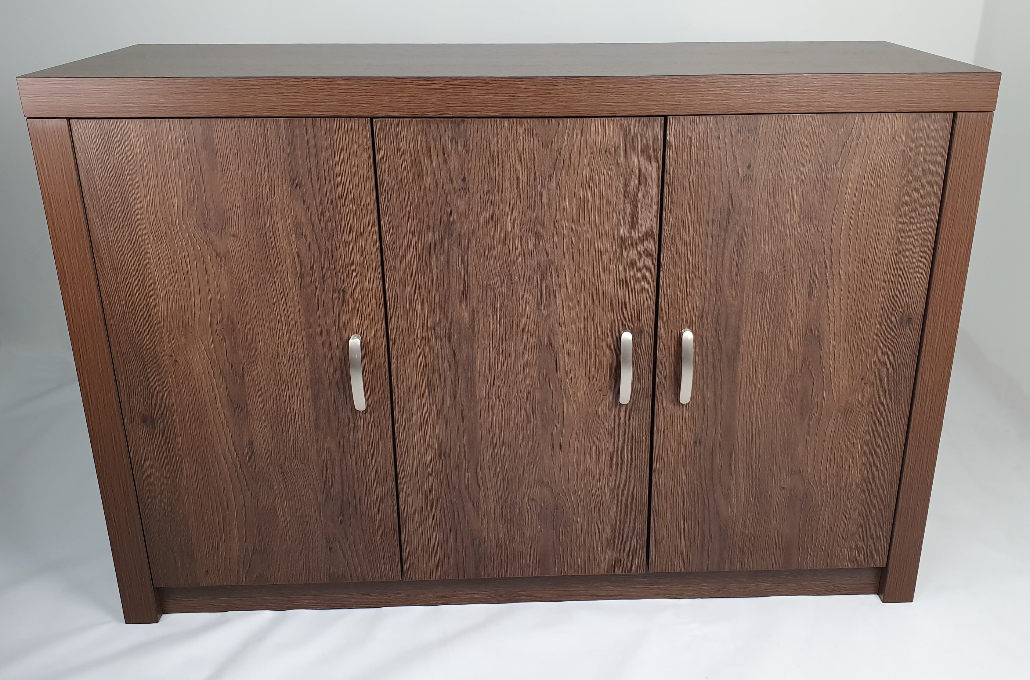 Specialising In Quality Executive Three Door Office Cupboard Credenza in Walnut - BG-892 UK