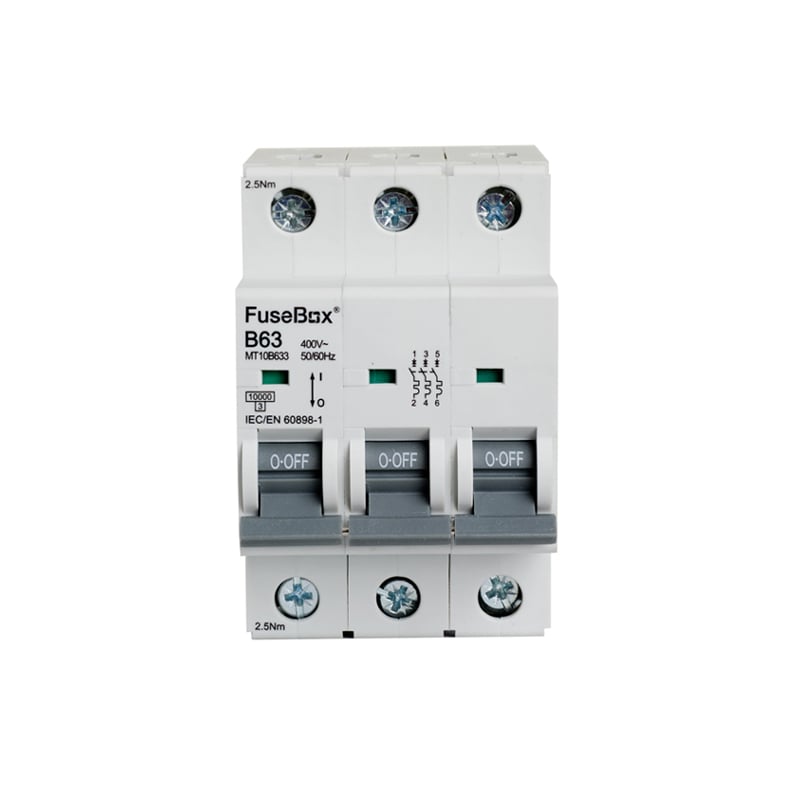 FuseBox MT10B633 MCB 63 Amp B Type 10kA 3 Pole