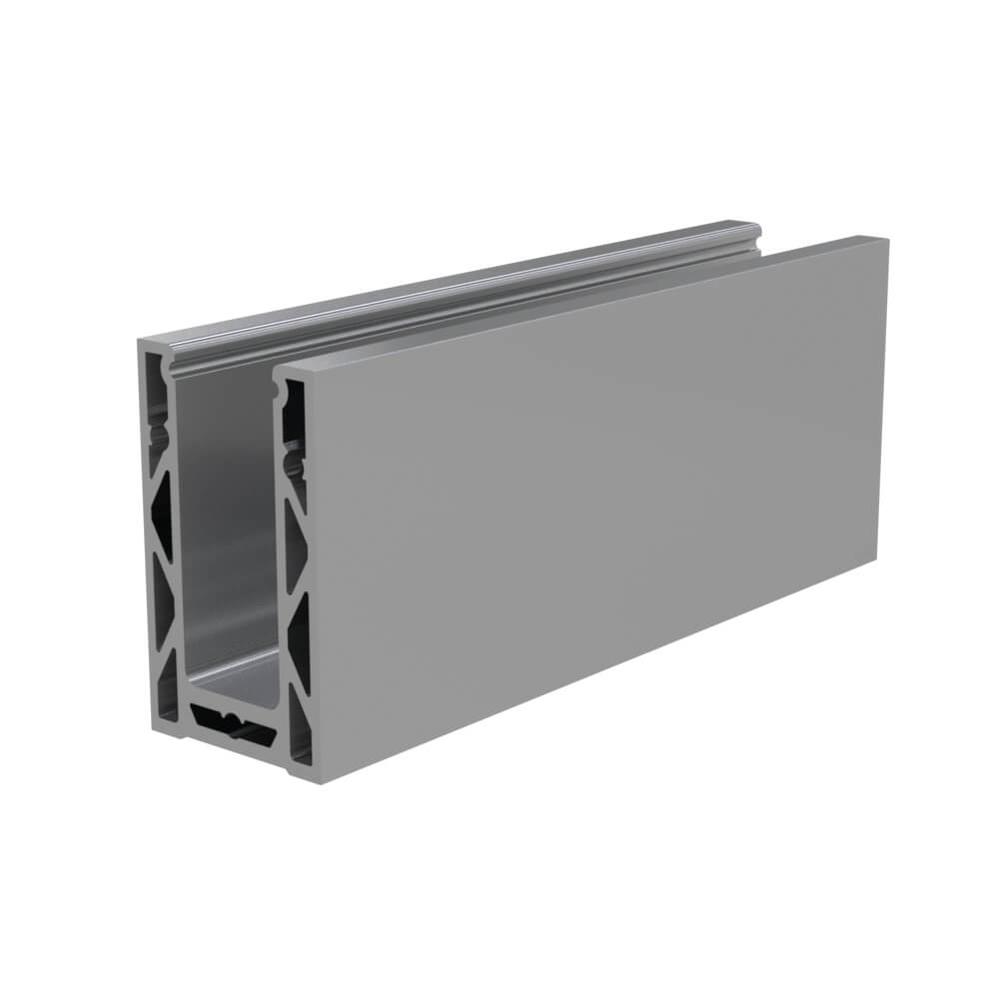 Adjustable Aluminium Channel - 2.5m BaseFor 15 to 21.5mm Glass (Satin Anodised)
