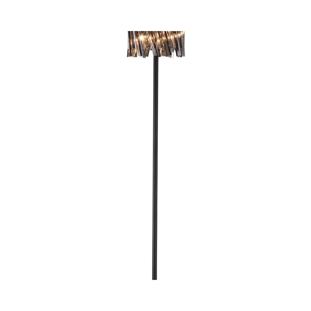 Luxuria Sylph 8 Light G9 Floor Lamp Satin Black / Smoke