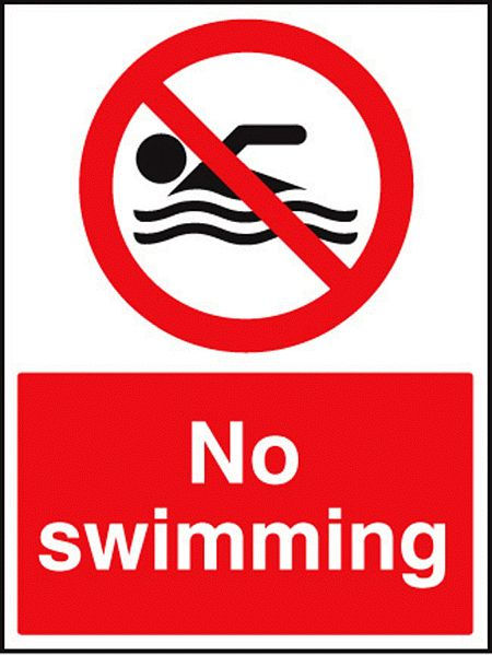 No swimming