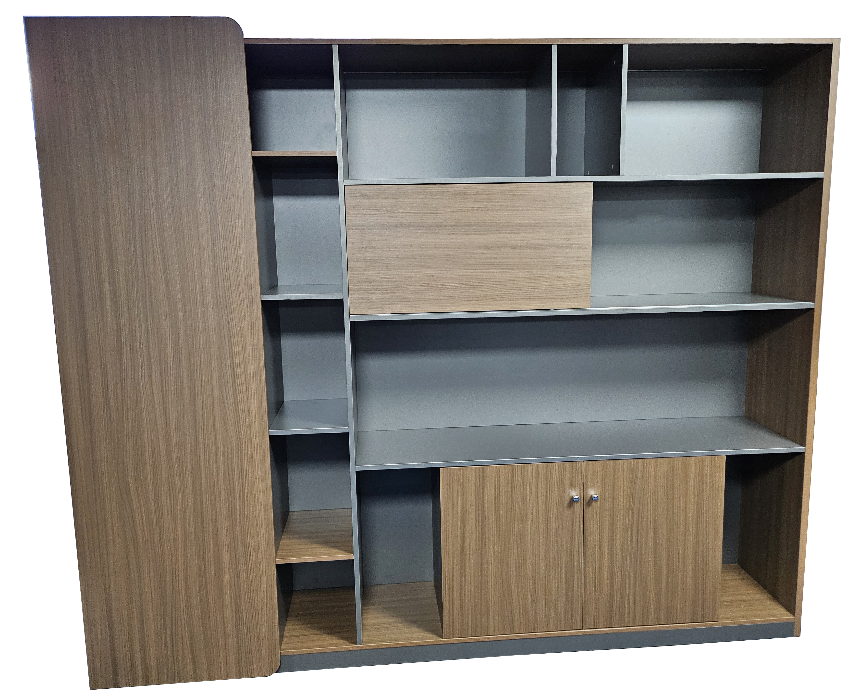 Specialising In Premium Modern Executive Bookcase in American Walnut Melamine - 2400mm - DG27-S01 UK