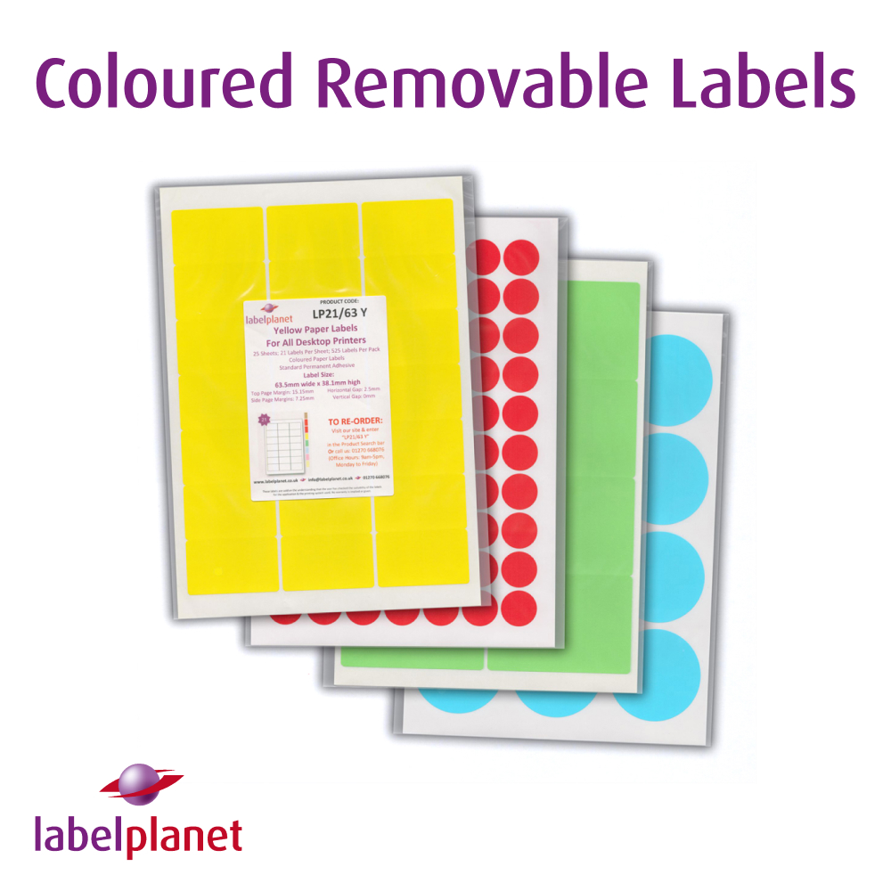 Coloured Removable Labels