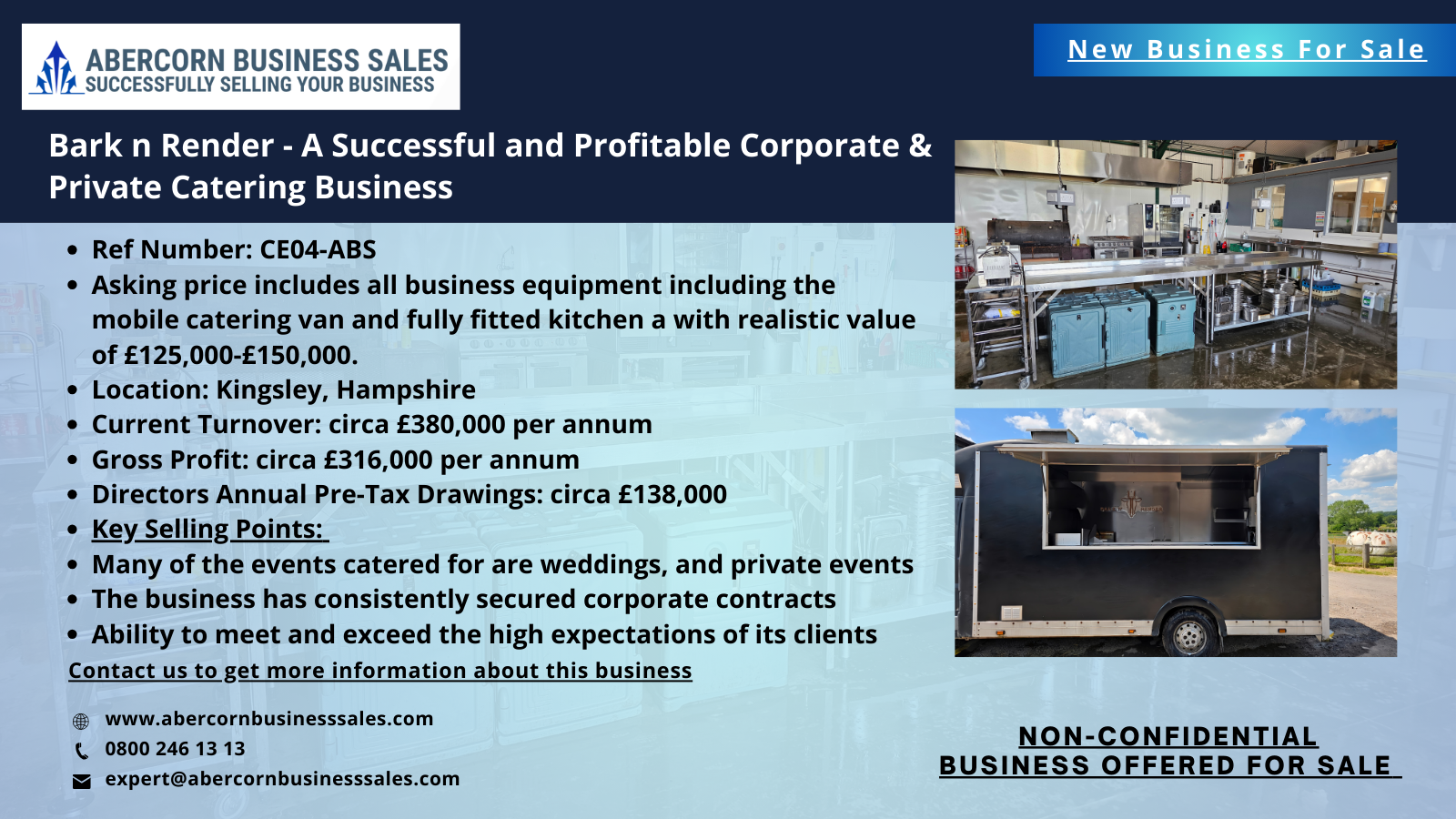 CE04-ABS - Bark n Render - A Successful and Profitable Corporate & Private Catering Business Offered for Sale