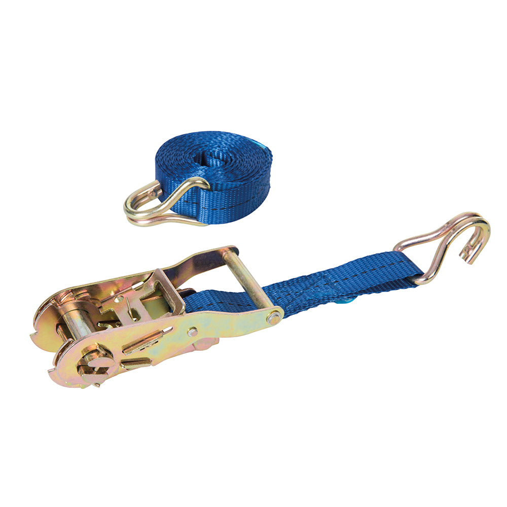 Silverline 493651 Ratchet Tie Down Strap J-Hook 3m x 27mm - Rated 750kg Capacity 1500kg