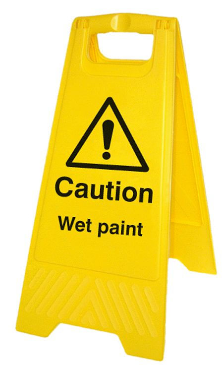 Caution wet paint (free-standing floor sign)