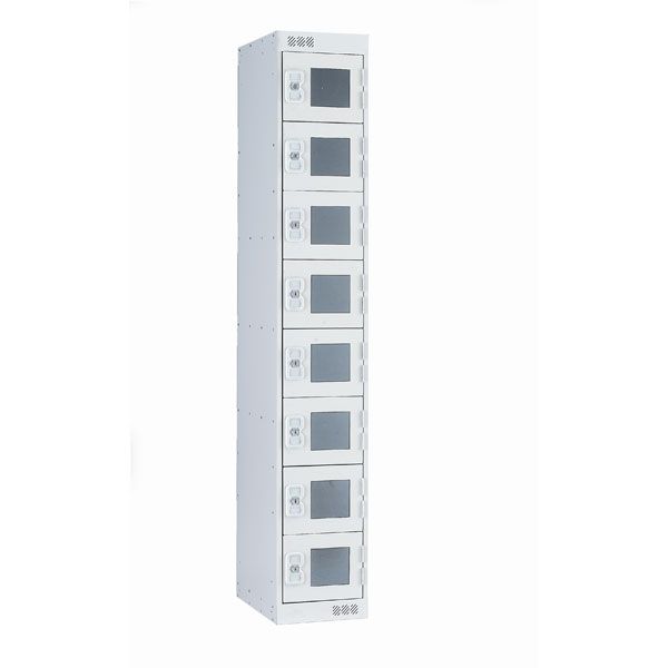 Vision Panel Clear 8 door Lockers For The Retail Sector