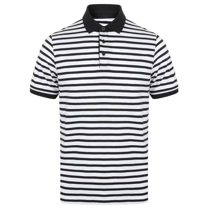 Front Row Striped Jersey Polo Shirt
