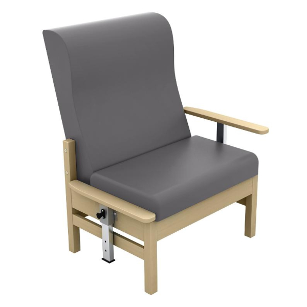 Atlas High Back Bariatric Arm Chair with Drop Arms - Grey