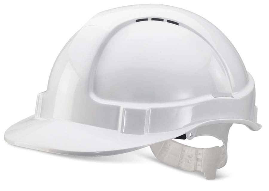 PARKAIR Economy Vented Safety Helmet &#45; White&#47;Yellow