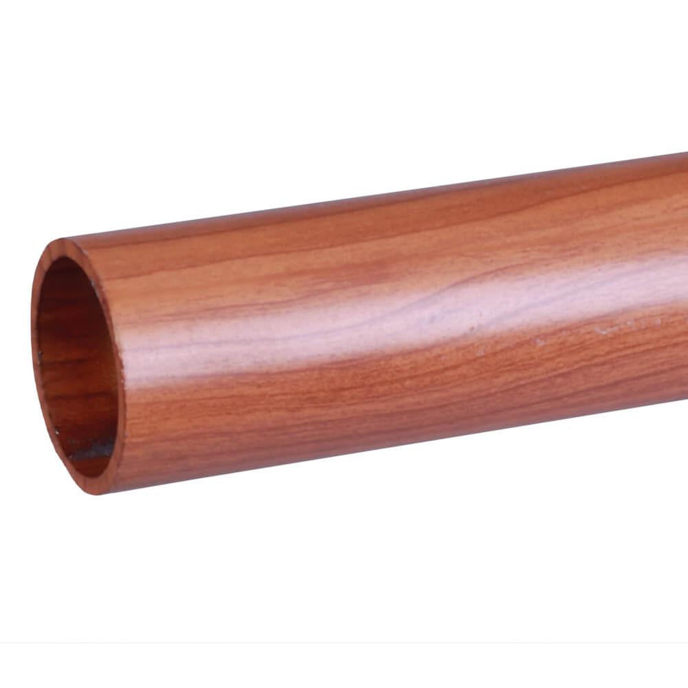 Aluminium Tube - Oak Wood Effect 42.4mm Dia - L 6m x T 3mm 