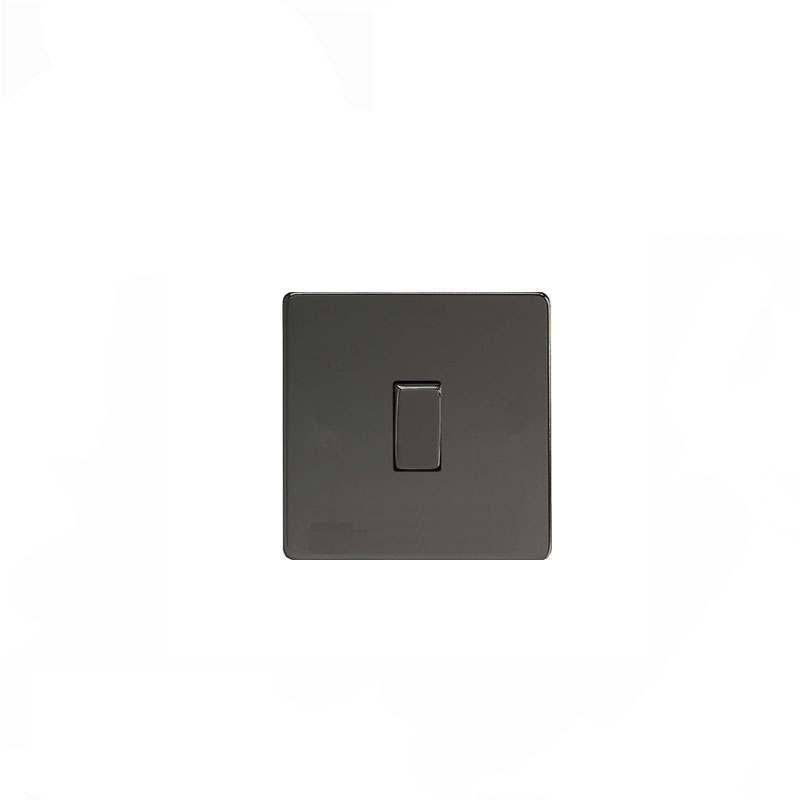Varilight Screw Less Flat Plate 20A DP Switch Iridium Black