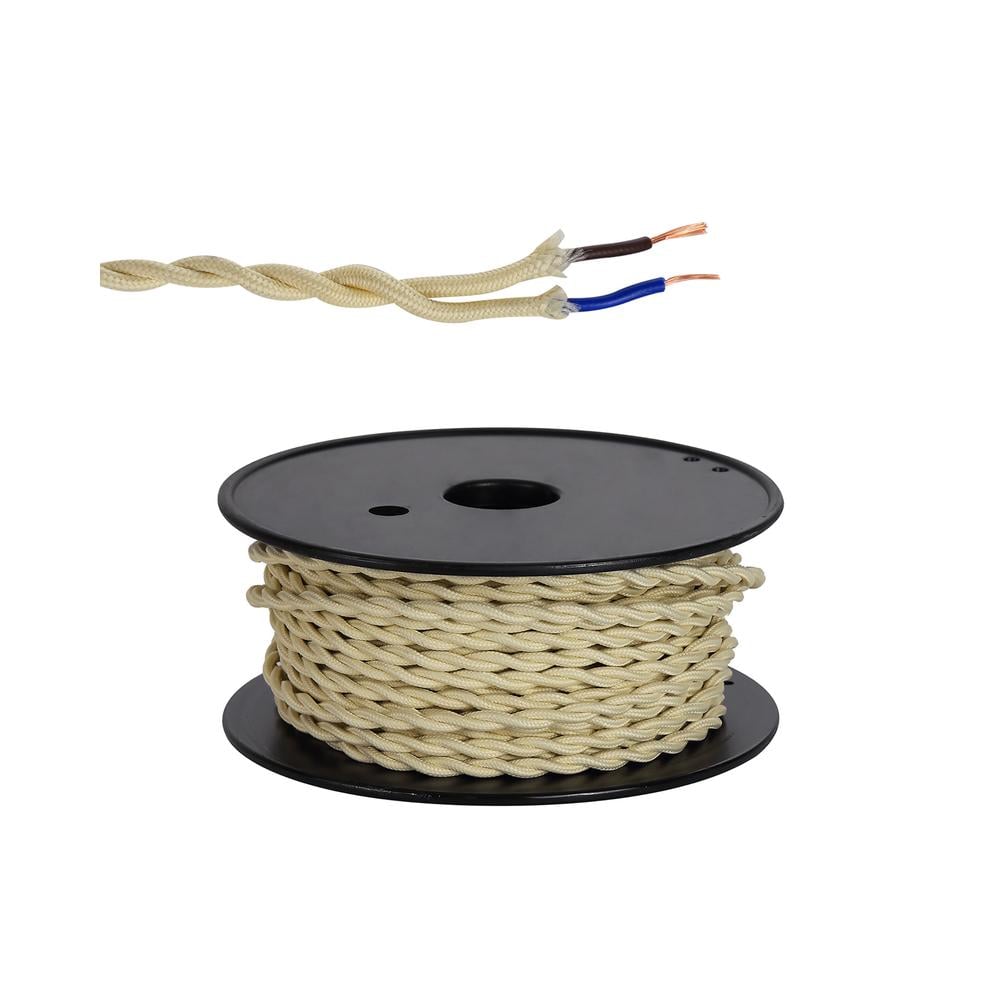 Luxuria Glorelle 25m Roll Beige Braided Twisted 2 Core 0.75mm Cable