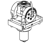 Driven whirling tool geared-down Ratio 2:1