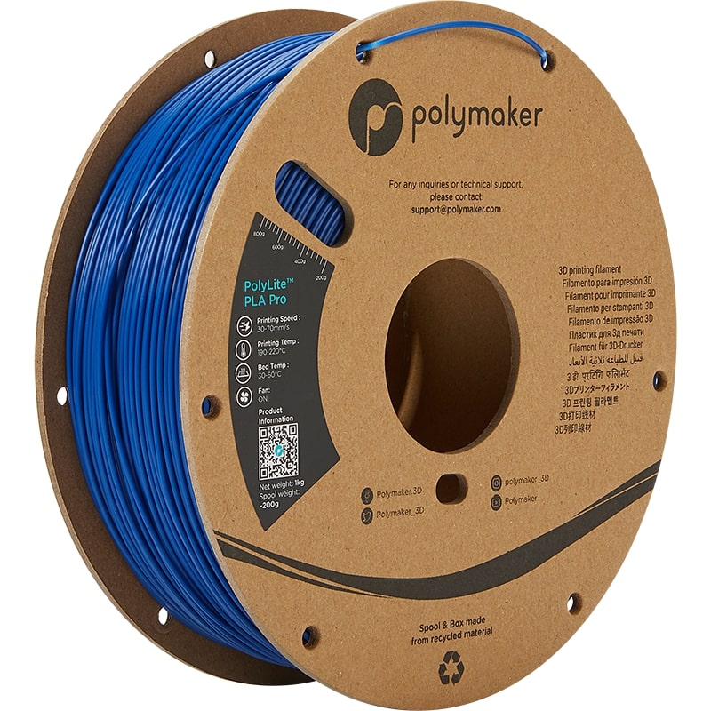 PolyMaker PolyLite PLA Pro 1.75mm Blue 3D printer filament 1Kg