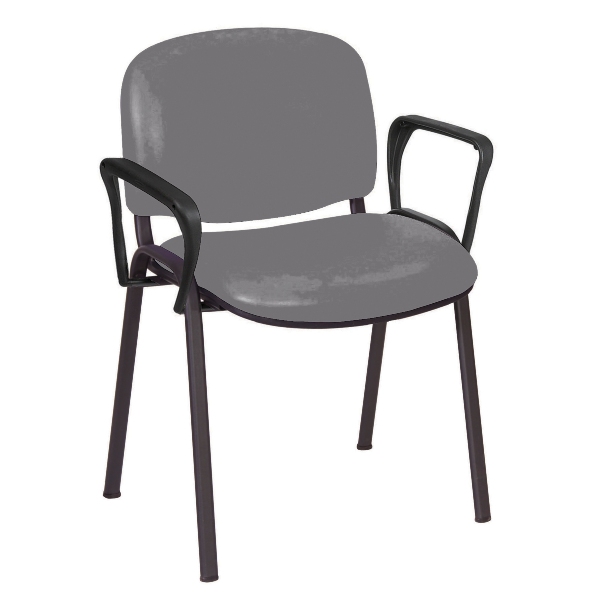 Galaxy Visitor Chair With Arms - Grey