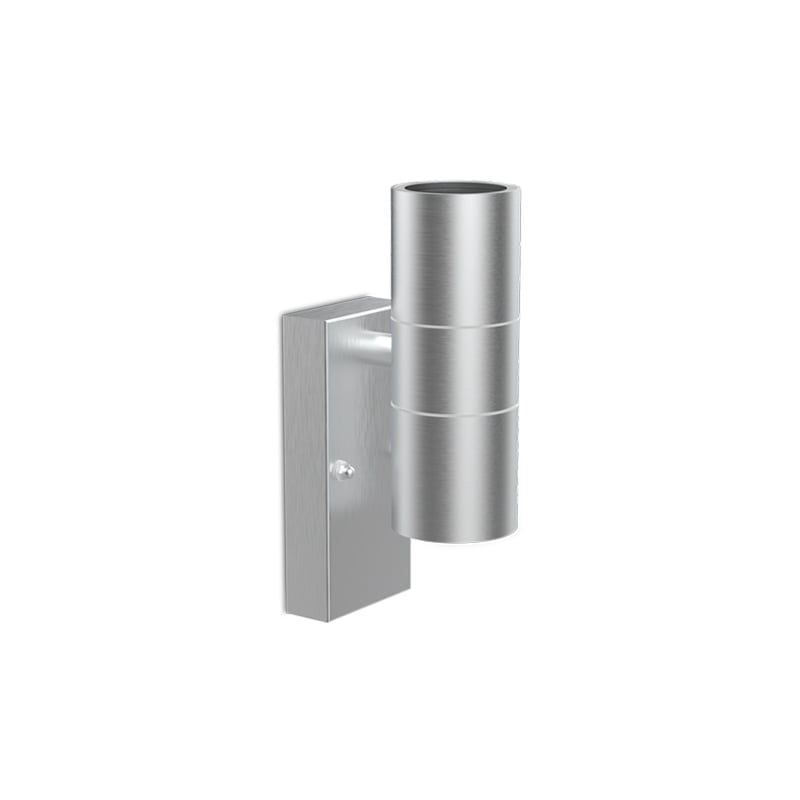 Kosnic Swimley GU10 Up/Down Standard Twin Wall Light Stainless Steel