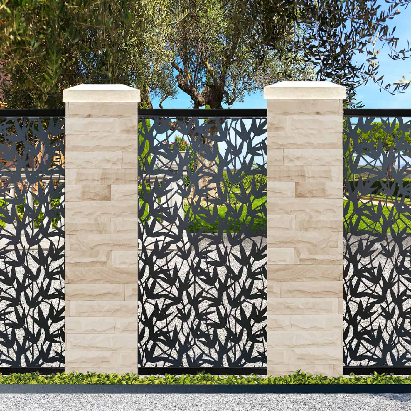 Black Bamboo Garden Screens for Piers 