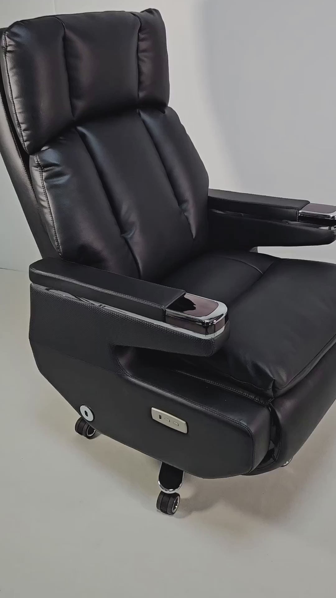 Suppliers Of Electric Reclining Executive Leather Office Chair with USB A Charging Port - Black - A2321 UK