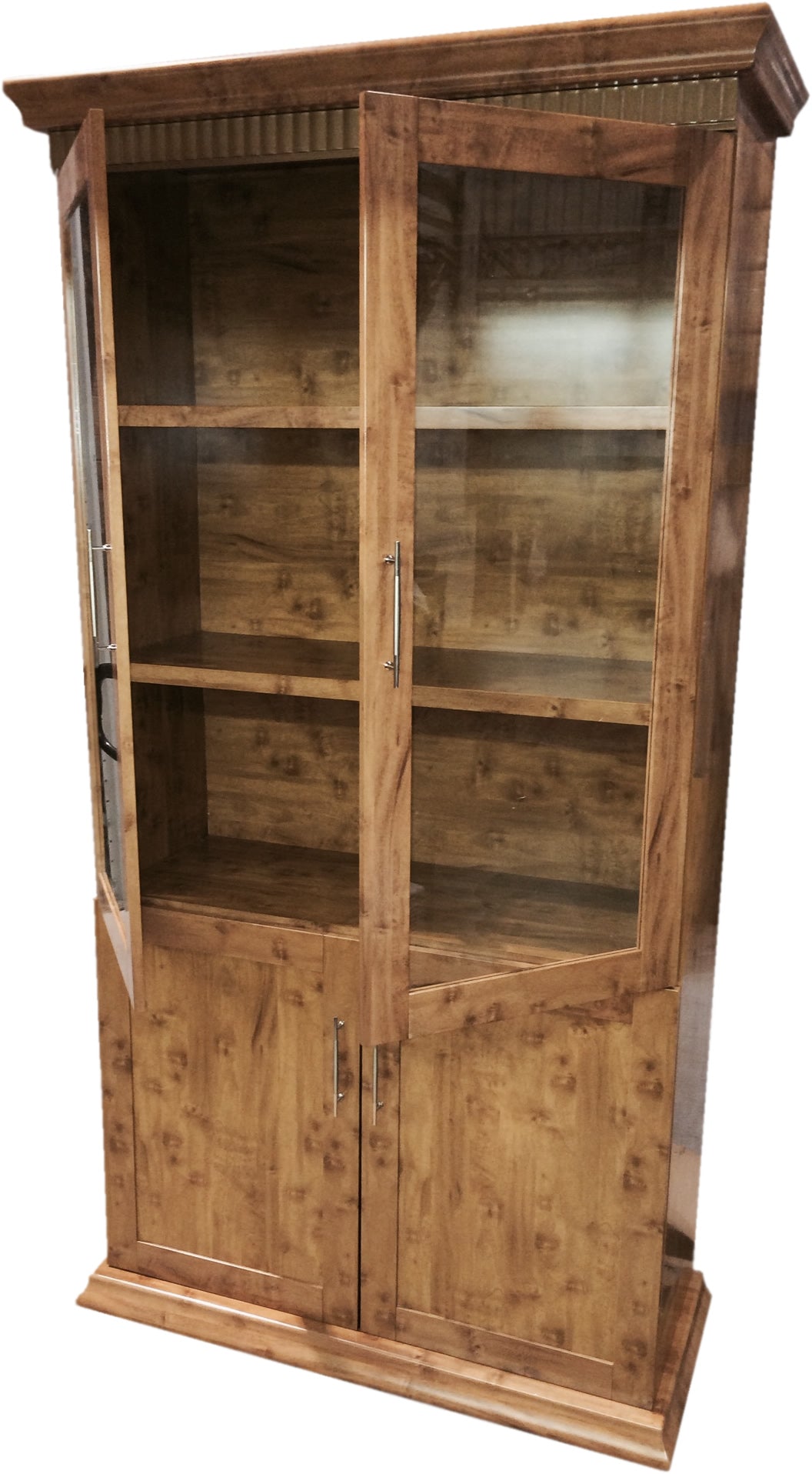 Yew Luxury Bookcase 2 Doors Wide DES-1862A-2DR UK