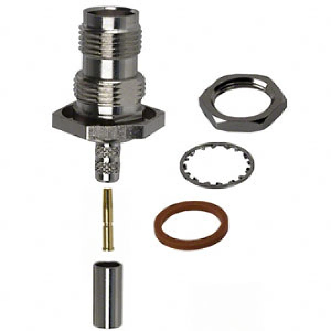Telegartner J01011A0061 (100023772) Straight 50 Ohm Panel Mount TNC Connector jack Crimp Termination RG174 RG188 RG316