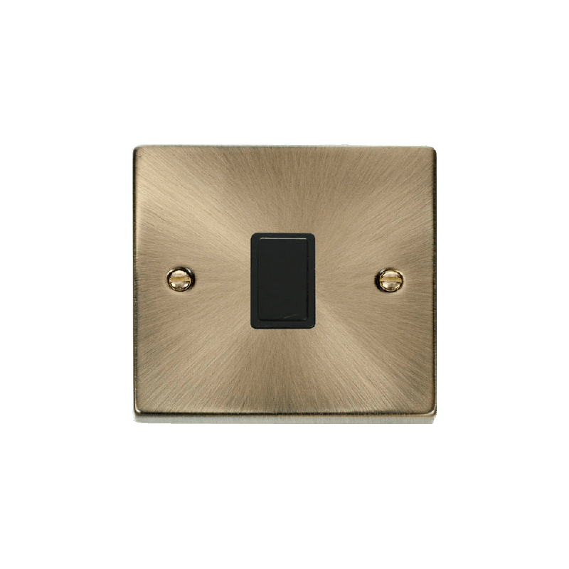 Click Deco 20A 1 Gang DP Switch Antique Brass Insert Black