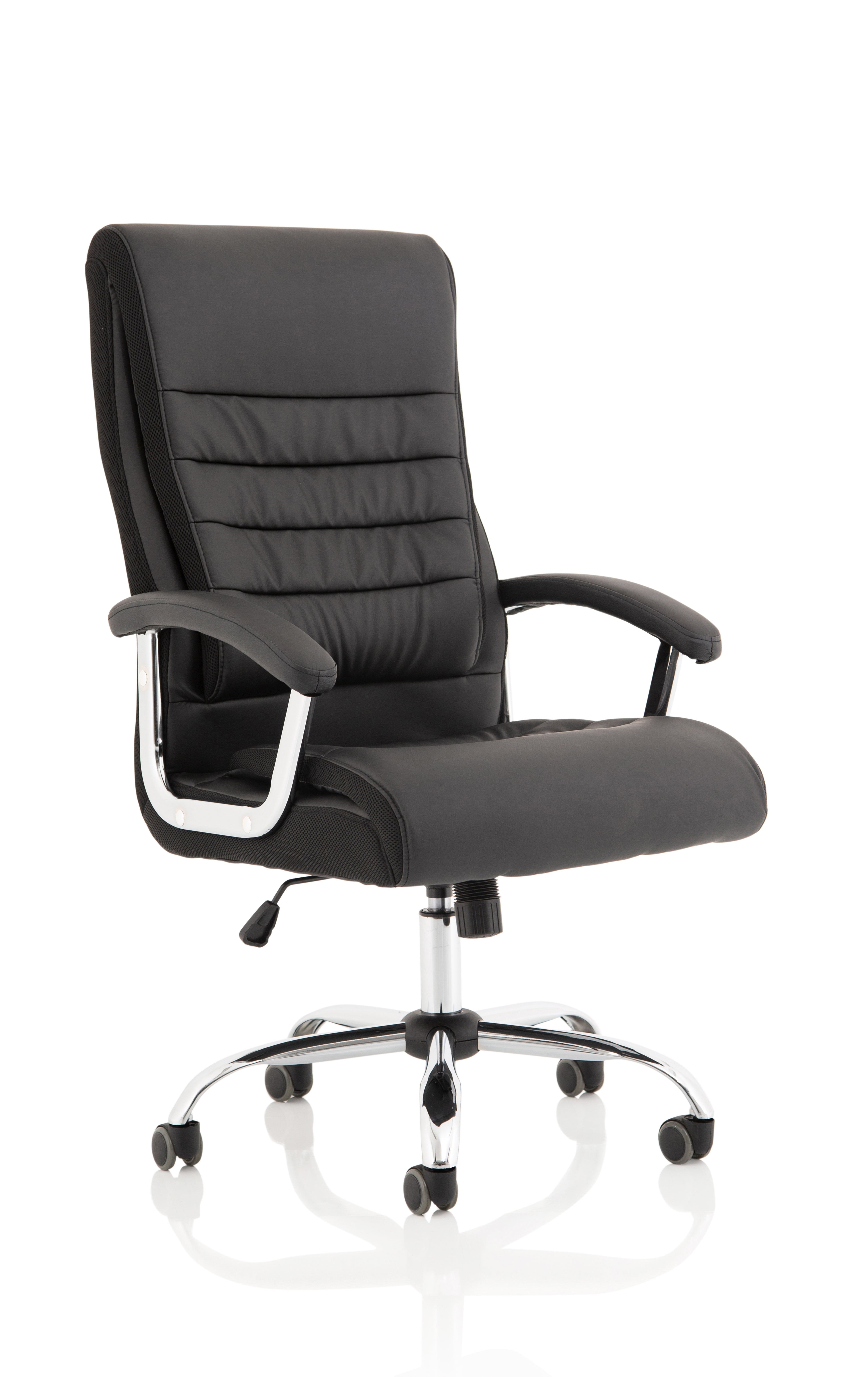 Providers Of Dallas High Back Black Bonded Leather Office Chair with Fixed Arms North Yourkshire