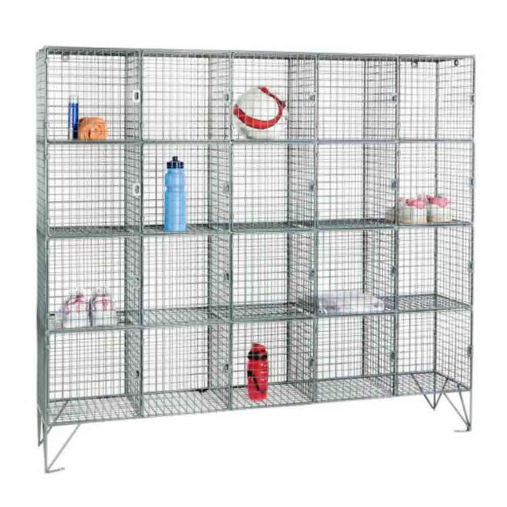 Wire Mesh Locker 20 Compartments 1360H With or Without Doors For Office And Workplaces