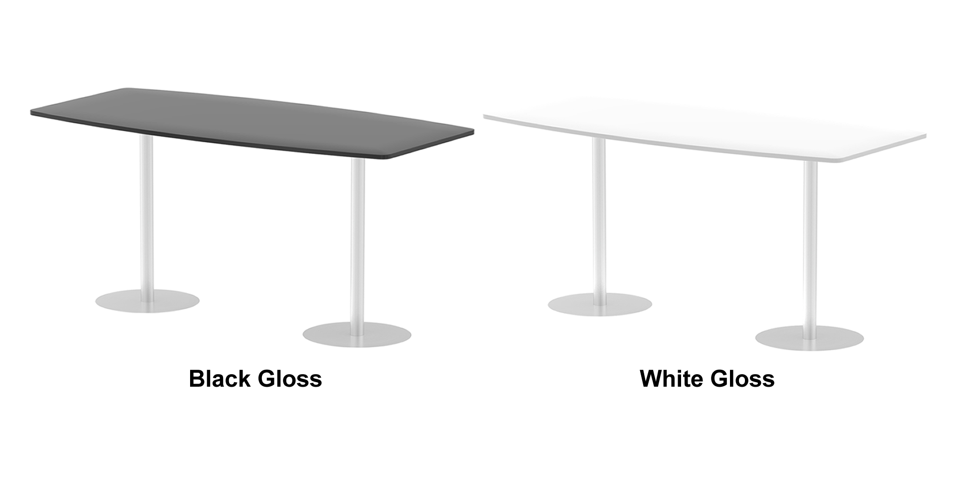 Italia 1145mm High Gloss Standing Meeting Table - 1800mm or 2400mm Option - Black or White Option Near Me