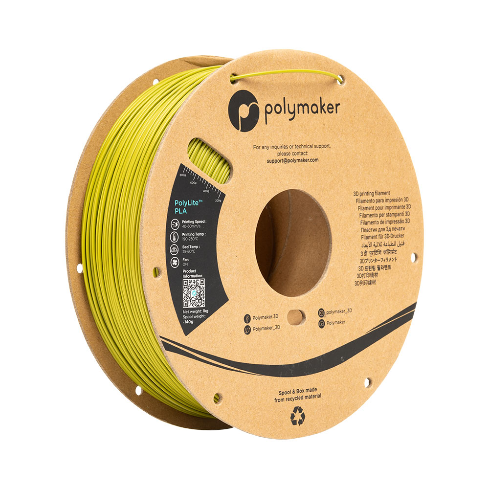 PolyMaker PolyLite PLA 1.75mm Olive Green 3D printer filament 1Kg