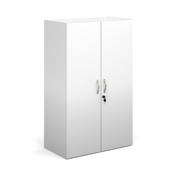 Contract Double Door Cupboard with 2 Shelves - White