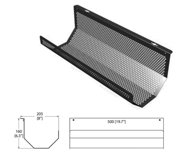 CM-UD-CABTRAY-205B Under Desk Cable Tray - 205Wx160Hx 500 mm long Black Mesh Cable Management tray