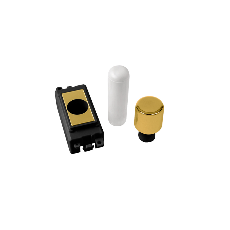 Click GridPro Polished Brass 1 Module Dimmer Mounting Kit Insert Black