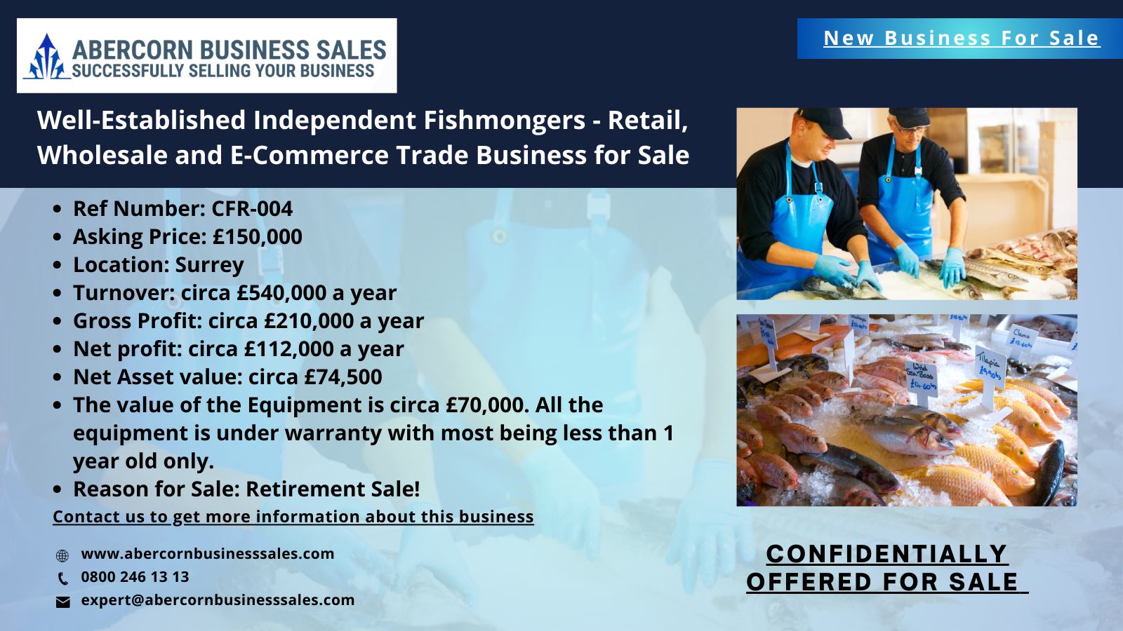 CFR-004 - Well-Established Independent Fishmongers - Retail, Wholesale and E-Commerce Trade Business for Sale