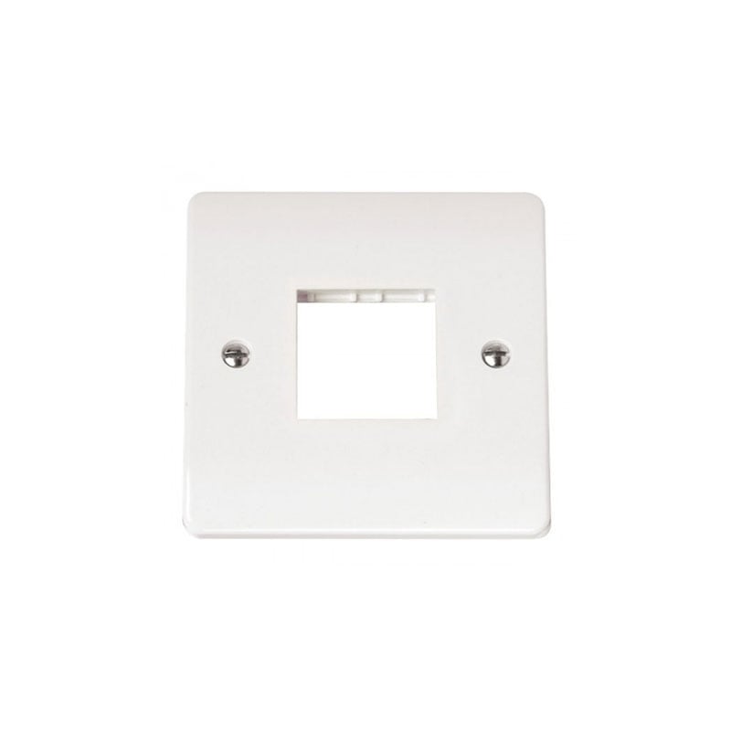 Click Single Plate Twin Aperture Modular Switch Plate White PVC