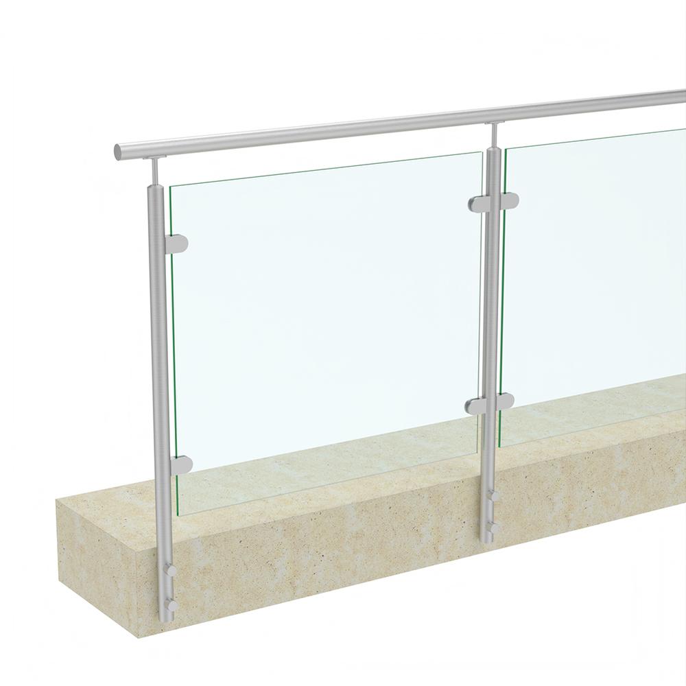 Timeless Side fix 42.4mm Post & HandrailIncludes 10mm Glass - 316 Satin