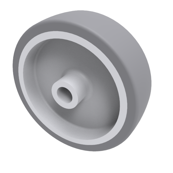 Grey Rubber 100mm Plain Bearing Wheel 80kg Load