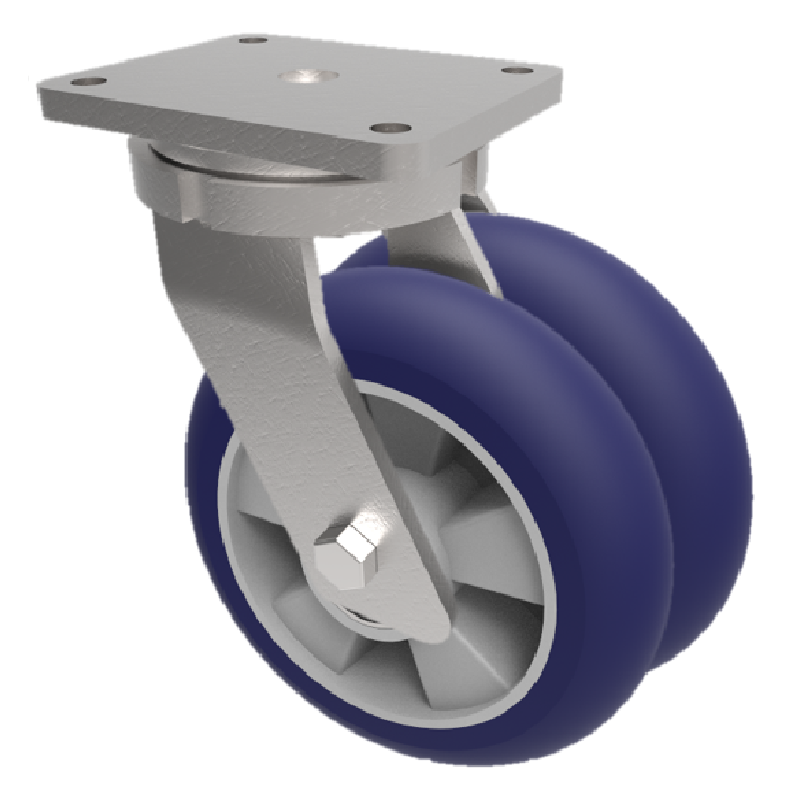 Softer Ergonomic Polyurethane Plate Swivel Castor 150mm 1000kg Load