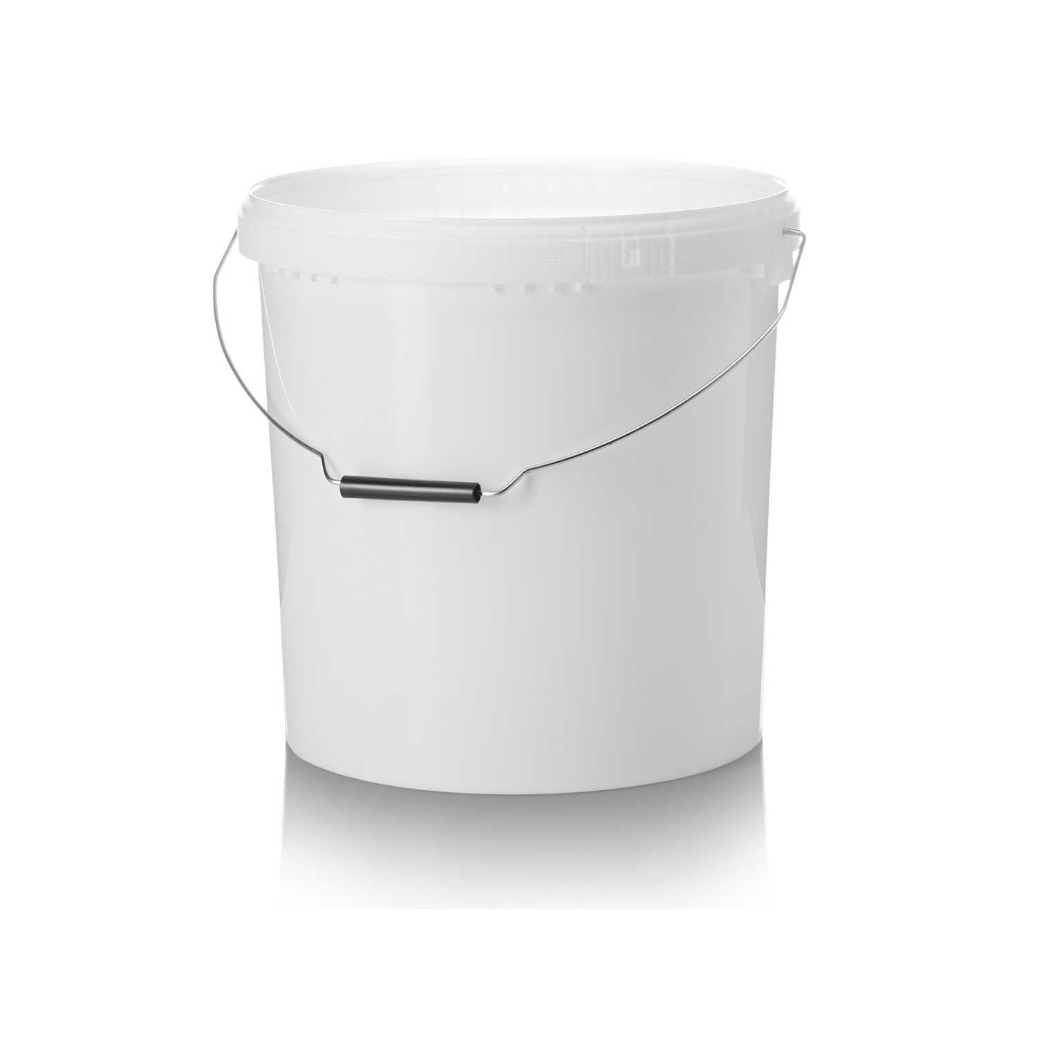 20ltr White PP Tamper Evident Pail with Metal Handle