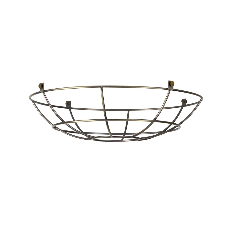 Luxuria Glorelle Clip On Shallow Round 35cm Wire Cage Shade Antique Brass