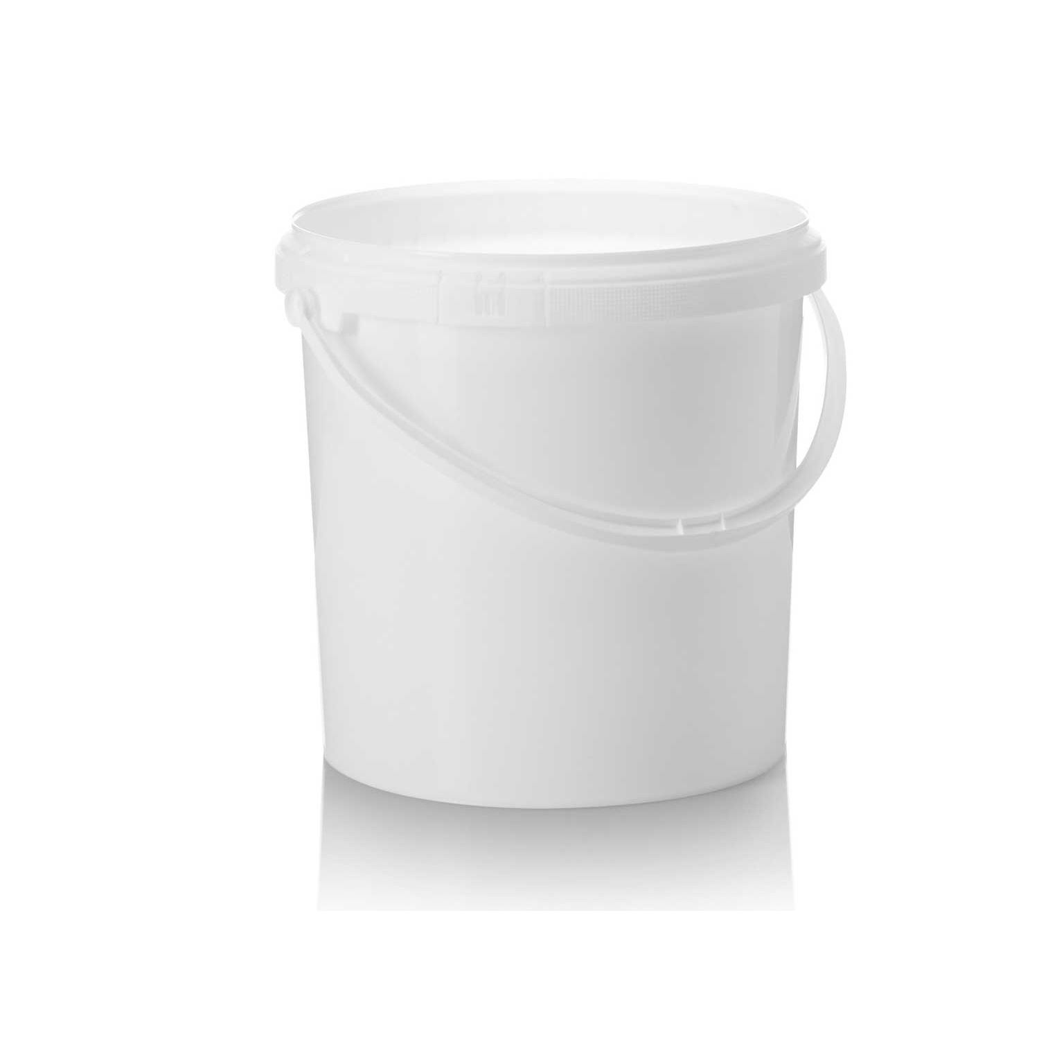 10ltr White PP Tamper Evident Tall Pail with Plastic Handle