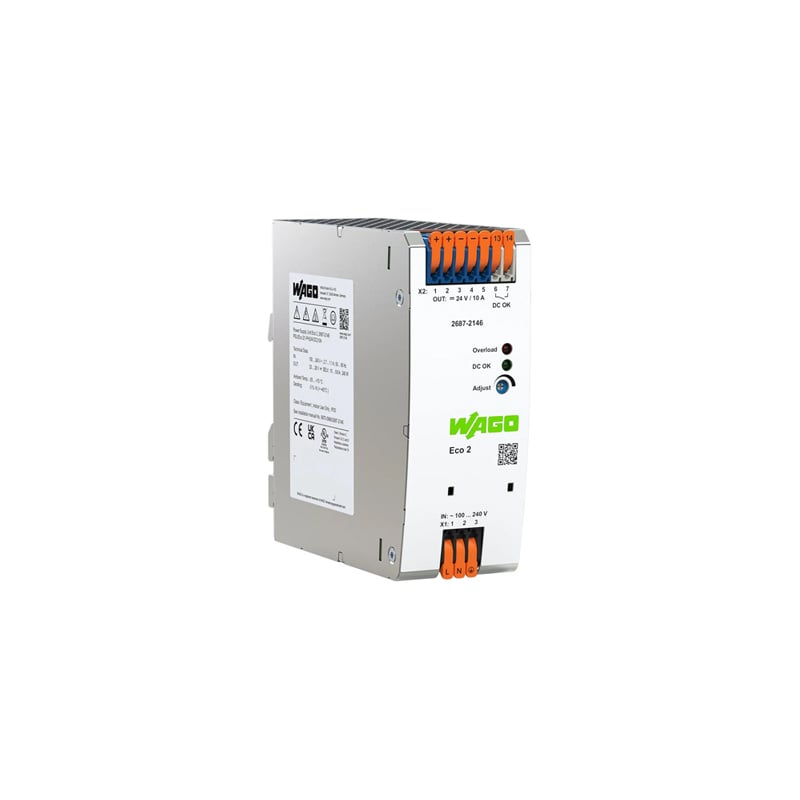 Wago Eco 2 Power Supply 1 Phase 24V DC 240W 10A