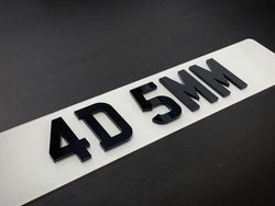 4D 5mm Number Plate Letters UK for Specialist Vehicles