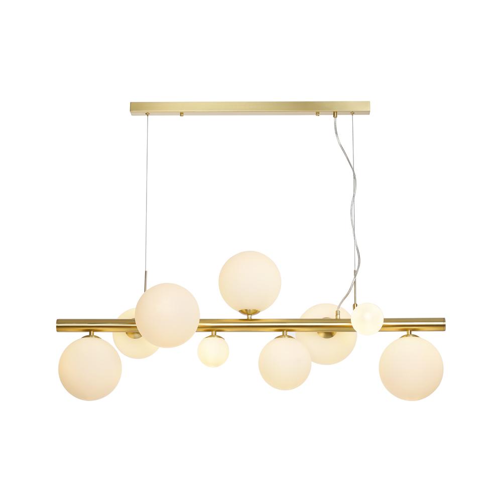 Luxuria Thorne Linear Pendant 9xG9 Satin Gold Opal Glass