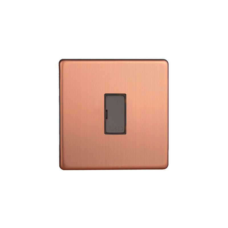 Varilight Urban 13A Unswitched Fused Spur Brushed Copper Screw Less Plate