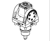 Axial driven tool geared-down 2:1